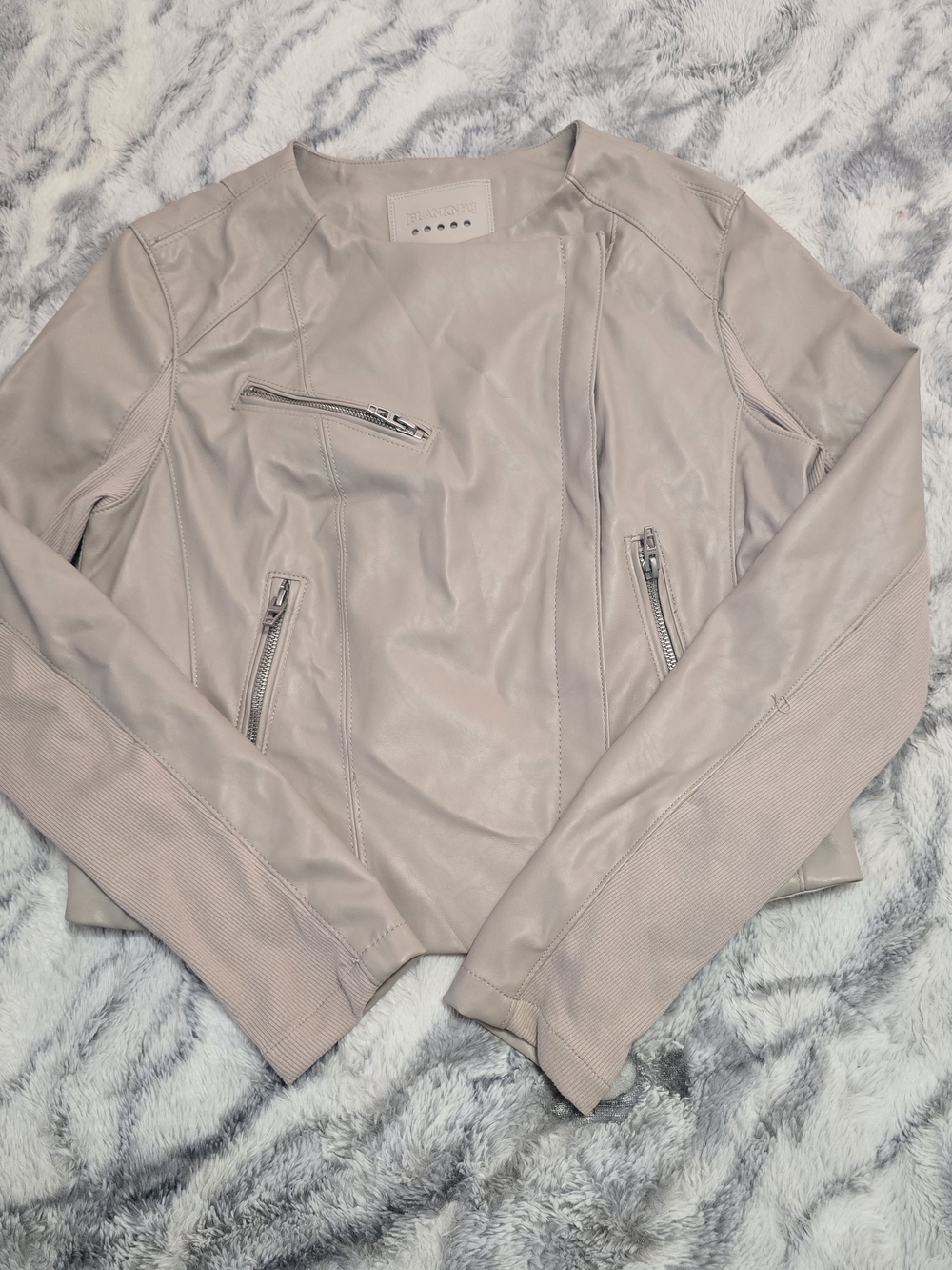Blank NYC Blush Faux Leather Moto Jacket